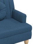 vidaXL Banchetă cu perne, albastru, 113x64,5x75,5 cm, textil vidaXL Banchetă cu perne, albastru, 113x64,5x75,5 cm, textil