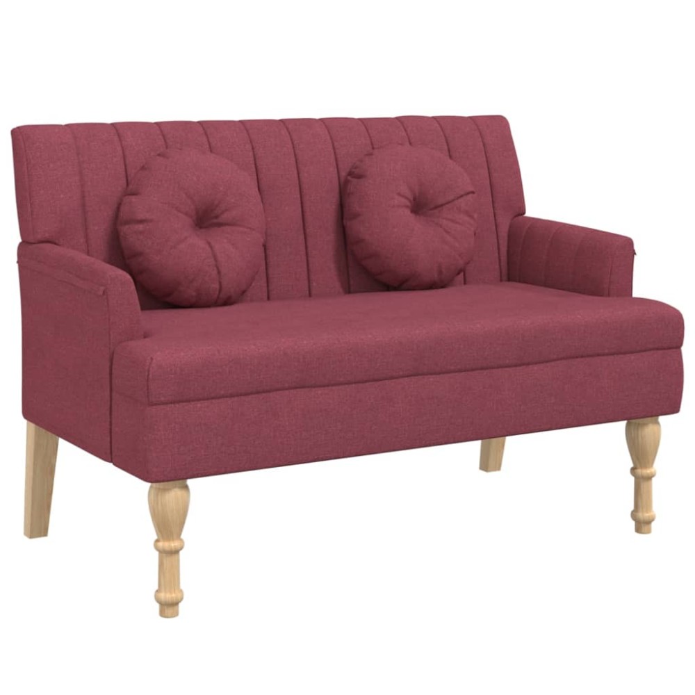 vidaXL Banchetă cu perne, roșu vin, 113x64,5x75,5 cm, textil