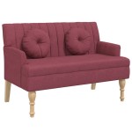 vidaXL Banchetă cu perne, roșu vin, 113x64,5x75,5 cm, textil vidaXL Banchetă cu perne, roșu vin, 113x64,5x75,5 cm, textil