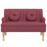 vidaXL Banchetă cu perne, roșu vin, 113x64,5x75,5 cm, textil vidaXL Banchetă cu perne, roșu vin, 113x64,5x75,5 cm, textil