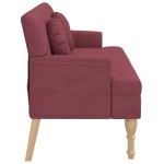 vidaXL Banchetă cu perne, roșu vin, 113x64,5x75,5 cm, textil vidaXL Banchetă cu perne, roșu vin, 113x64,5x75,5 cm, textil