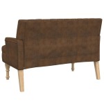 vidaXL Banchetă spătar maro 113x64,5x75,5 cm, piele întoarsă ecologică vidaXL Banchetă spătar maro 113x64,5x75,5 cm, piele întoarsă ecologică