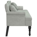 vidaXL Banchetă cu perne, gri deschis, 120,5x65x75 cm, catifea vidaXL Banchetă cu perne, gri deschis, 120,5x65x75 cm, catifea