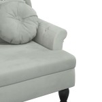 vidaXL Banchetă cu perne, gri deschis, 120,5x65x75 cm, catifea vidaXL Banchetă cu perne, gri deschis, 120,5x65x75 cm, catifea