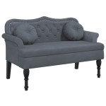 vidaXL Banchetă cu perne, gri închis, 120,5x65x75 cm, catifea vidaXL Banchetă cu perne, gri închis, 120,5x65x75 cm, catifea