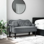 vidaXL Banchetă cu perne, gri închis, 120,5x65x75 cm, catifea vidaXL Banchetă cu perne, gri închis, 120,5x65x75 cm, catifea