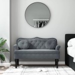 vidaXL Banchetă cu perne, gri închis, 120,5x65x75 cm, catifea vidaXL Banchetă cu perne, gri închis, 120,5x65x75 cm, catifea