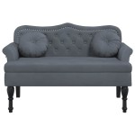 vidaXL Banchetă cu perne, gri închis, 120,5x65x75 cm, catifea vidaXL Banchetă cu perne, gri închis, 120,5x65x75 cm, catifea