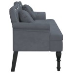 vidaXL Banchetă cu perne, gri închis, 120,5x65x75 cm, catifea vidaXL Banchetă cu perne, gri închis, 120,5x65x75 cm, catifea