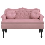 vidaXL Banchetă cu perne roz, 120,5x65x75 cm, catifea vidaXL Banchetă cu perne roz, 120,5x65x75 cm, catifea