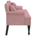 vidaXL Banchetă cu perne roz, 120,5x65x75 cm, catifea vidaXL Banchetă cu perne roz, 120,5x65x75 cm, catifea