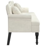 vidaXL Banchetă cu perne, crem, 120,5x65x75 cm, catifea