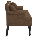 vidaXL Banchetă cu perne, maro, 120,5x65x75 cm, piele întoarsă eco vidaXL Banchetă cu perne, maro, 120,5x65x75 cm, piele întoarsă eco