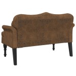 vidaXL Banchetă cu perne, maro, 120,5x65x75 cm, piele întoarsă eco vidaXL Banchetă cu perne, maro, 120,5x65x75 cm, piele întoarsă eco