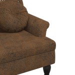 vidaXL Banchetă cu perne, maro, 120,5x65x75 cm, piele întoarsă eco vidaXL Banchetă cu perne, maro, 120,5x65x75 cm, piele întoarsă eco