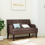 vidaXL Banchetă cu spătar, maro, 112x65,5x75 cm, piele ecologică vidaXL Banchetă cu spătar, maro, 112x65,5x75 cm, piele ecologică