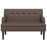 vidaXL Banchetă cu spătar, maro, 112x65,5x75 cm, piele ecologică vidaXL Banchetă cu spătar, maro, 112x65,5x75 cm, piele ecologică