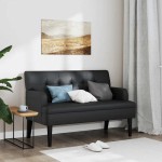 vidaXL Bancă cu spătar negru 112x65,5x75 cm piele ecologică