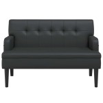 vidaXL Bancă cu spătar negru 112x65,5x75 cm piele ecologică