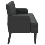 vidaXL Bancă cu spătar negru 112x65,5x75 cm piele ecologică