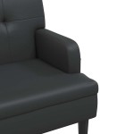 vidaXL Bancă cu spătar negru 112x65,5x75 cm piele ecologică
