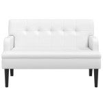 vidaXL Banchetă cu spătar, alb, 112x65,5x75 cm piele ecologică vidaXL Banchetă cu spătar, alb, 112x65,5x75 cm piele ecologică