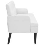 vidaXL Banchetă cu spătar, alb, 112x65,5x75 cm piele ecologică vidaXL Banchetă cu spătar, alb, 112x65,5x75 cm piele ecologică