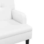 vidaXL Banchetă cu spătar, alb, 112x65,5x75 cm piele ecologică vidaXL Banchetă cu spătar, alb, 112x65,5x75 cm piele ecologică