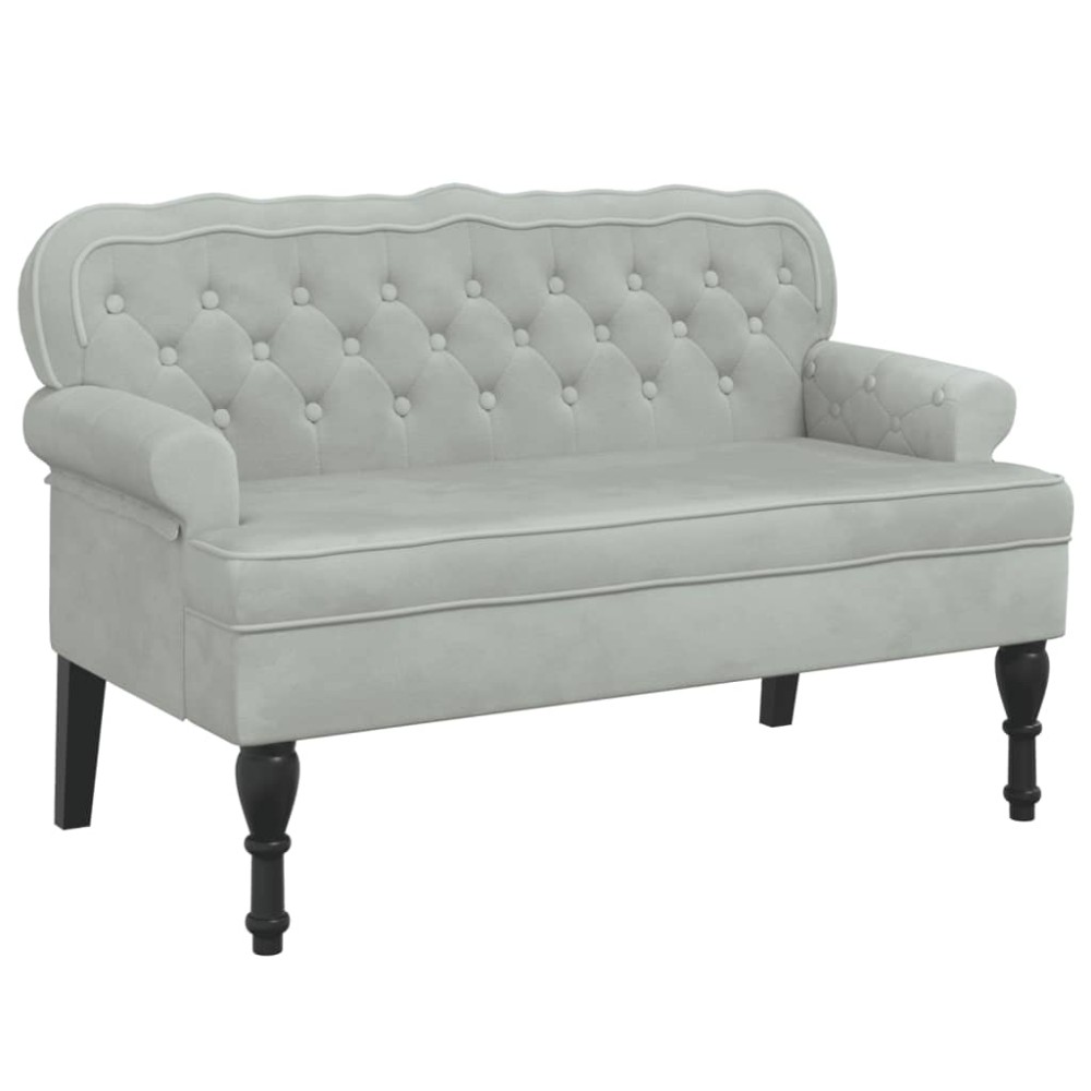 vidaXL Banchetă cu spătar, gri deschis, 119,5x64,5x75 cm, catifea