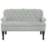 vidaXL Banchetă cu spătar, gri deschis, 119,5x64,5x75 cm, catifea vidaXL Banchetă cu spătar, gri deschis, 119,5x64,5x75 cm, catifea