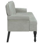 vidaXL Banchetă cu spătar, gri deschis, 119,5x64,5x75 cm, catifea vidaXL Banchetă cu spătar, gri deschis, 119,5x64,5x75 cm, catifea