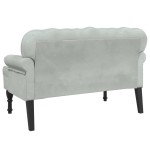 vidaXL Banchetă cu spătar, gri deschis, 119,5x64,5x75 cm, catifea vidaXL Banchetă cu spătar, gri deschis, 119,5x64,5x75 cm, catifea
