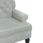 vidaXL Banchetă cu spătar, gri deschis, 119,5x64,5x75 cm, catifea vidaXL Banchetă cu spătar, gri deschis, 119,5x64,5x75 cm, catifea