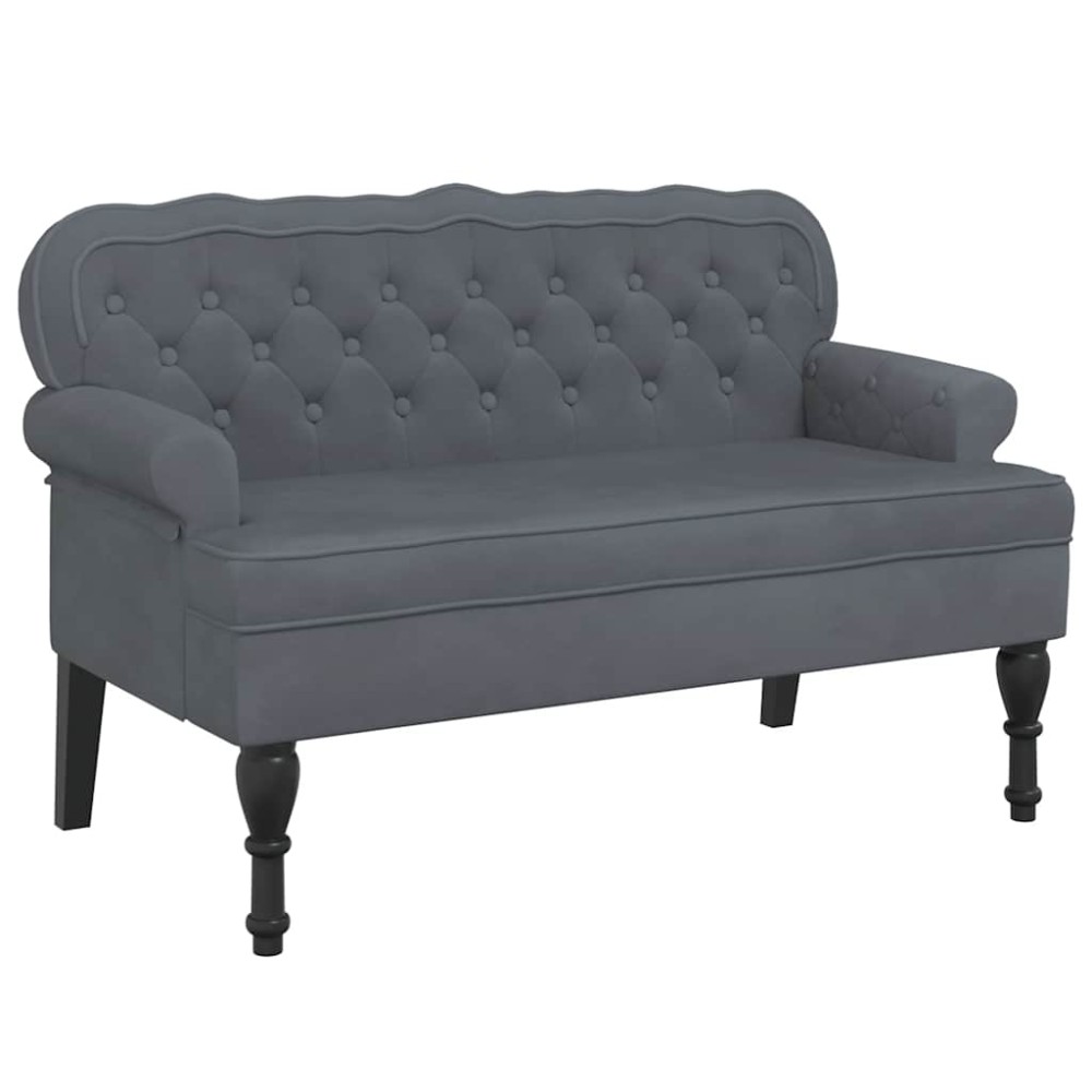 vidaXL Banchetă cu spătar, gri închis, 119,5x64,5x75 cm, catifea