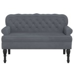 vidaXL Banchetă cu spătar, gri închis, 119,5x64,5x75 cm, catifea vidaXL Banchetă cu spătar, gri închis, 119,5x64,5x75 cm, catifea