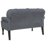 vidaXL Banchetă cu spătar, gri închis, 119,5x64,5x75 cm, catifea vidaXL Banchetă cu spătar, gri închis, 119,5x64,5x75 cm, catifea