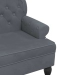 vidaXL Banchetă cu spătar, gri închis, 119,5x64,5x75 cm, catifea vidaXL Banchetă cu spătar, gri închis, 119,5x64,5x75 cm, catifea
