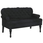 vidaXL Banchetă cu spătar, negru, 119,5x64,5x75 cm, catifea vidaXL Banchetă cu spătar, negru, 119,5x64,5x75 cm, catifea