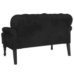 vidaXL Banchetă cu spătar, negru, 119,5x64,5x75 cm, catifea vidaXL Banchetă cu spătar, negru, 119,5x64,5x75 cm, catifea