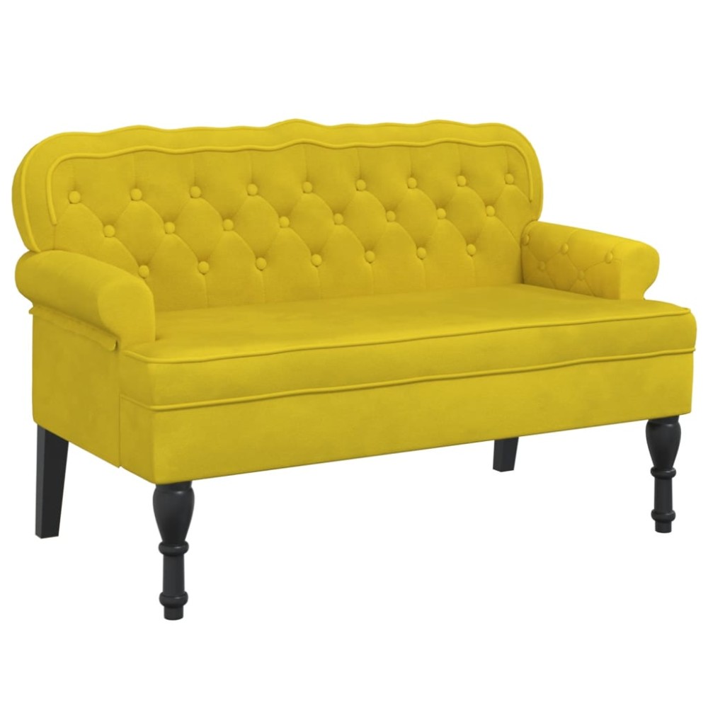 vidaXL Banchetă cu spătar, galben, 119,5x64,5x75 cm, catifea