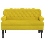 vidaXL Banchetă cu spătar, galben, 119,5x64,5x75 cm, catifea vidaXL Banchetă cu spătar, galben, 119,5x64,5x75 cm, catifea
