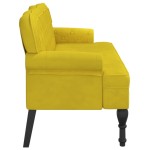 vidaXL Banchetă cu spătar, galben, 119,5x64,5x75 cm, catifea vidaXL Banchetă cu spătar, galben, 119,5x64,5x75 cm, catifea
