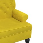 vidaXL Banchetă cu spătar, galben, 119,5x64,5x75 cm, catifea vidaXL Banchetă cu spătar, galben, 119,5x64,5x75 cm, catifea