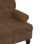 vidaXL Banchetă cu spătar maro 119,5x64,5x75 cm piele întoarsă eco. vidaXL Banchetă cu spătar maro 119,5x64,5x75 cm piele întoarsă eco.