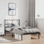 vidaXL Cadru de pat din metal cu tăblie, negru, 100x200 cm