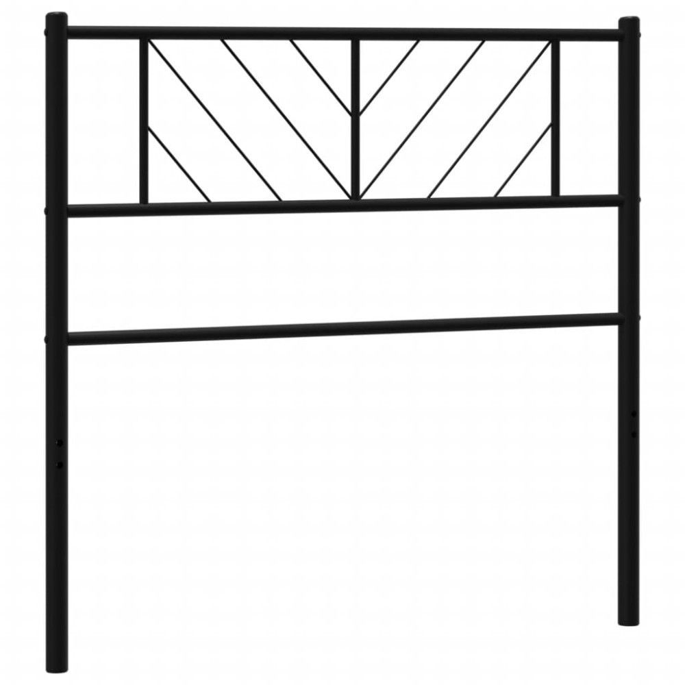 vidaXL Tăblie de pat metalică, negru, 90 cm