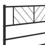 vidaXL Tăblie de pat metalică, negru, 90 cm