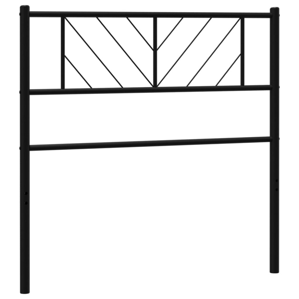 vidaXL Tăblie de pat metalică, negru, 107 cm