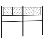 vidaXL Tăblie de pat metalică, negru, 140 cm