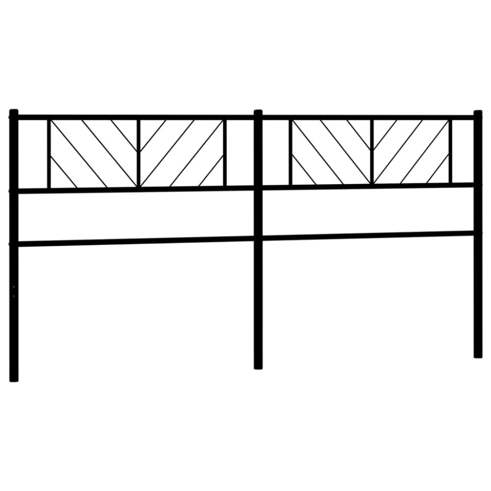 vidaXL Tăblie de pat metalică, negru, 200 cm